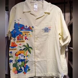 Disney Parks Caribbean Beach Resort Resort Print Button Up Shirt